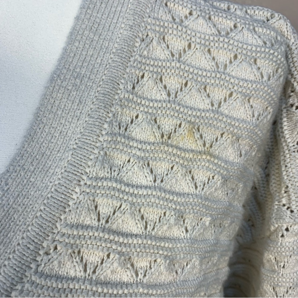 Veronica Beard Bracia Pointelle V Neck Sweater - Picture 3 of 15